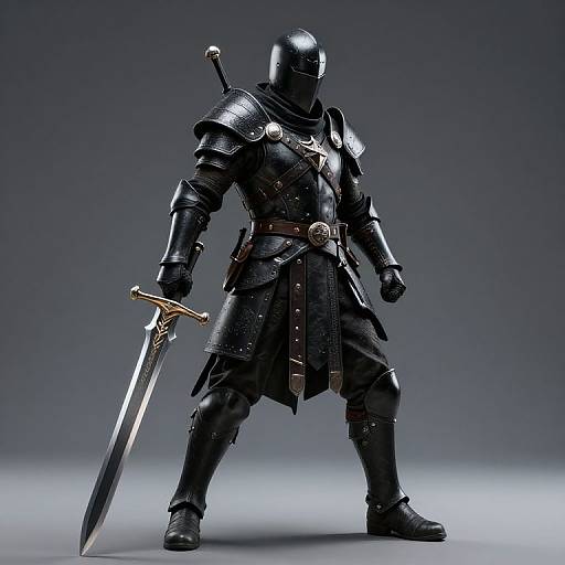 Hyperrealistic Black Mercenary Battle Pose