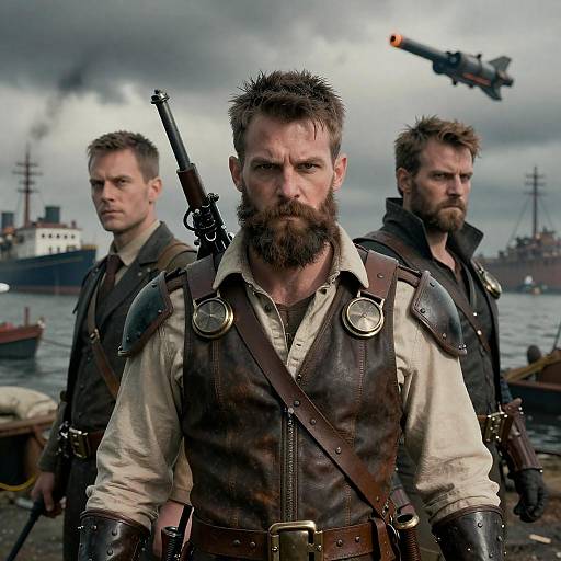 Intense Steampunk Warriors in Battle