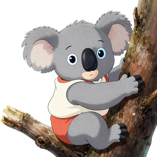 Vintage Sporty Baby Koala Illustration