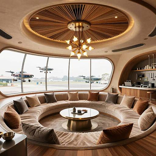 Retro Futurism Living Room with Sunken Seating