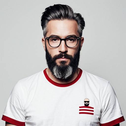Sleek Logo Design of Bearded Character