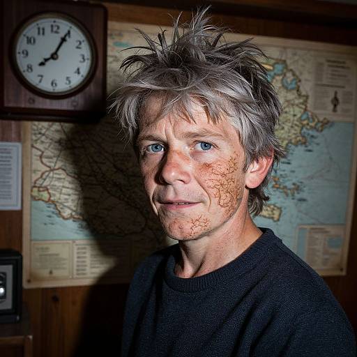 Elderly Sailor with Nautical Maps