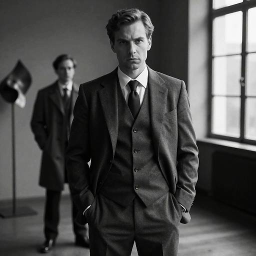 Mysterious Man in a Dimly Lit Room