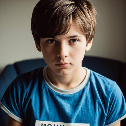 Portrait of a boy in blue shirt
