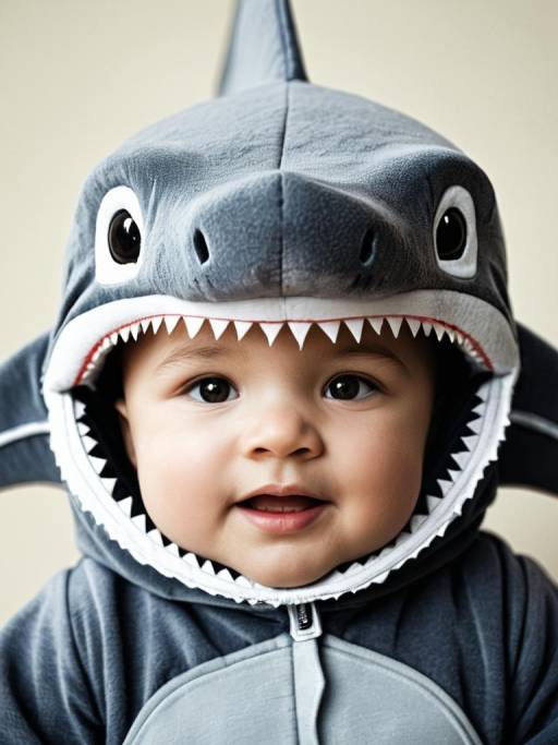 Baby in Shark Costume Close-Up