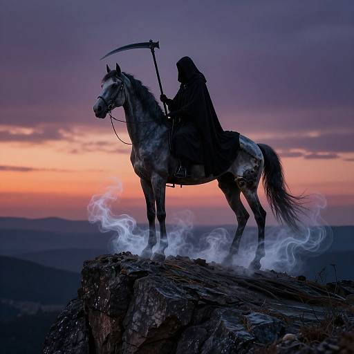 Grim Reaper Horse at Twilight Cliff