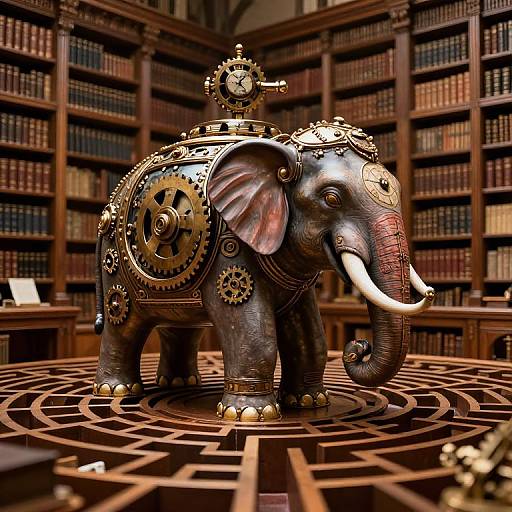 Clockwork Elephant in Labyrinth Library