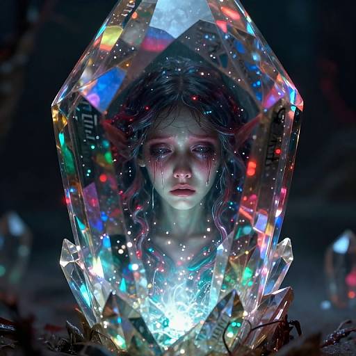 Trapped Evil Creature in Magic Crystal