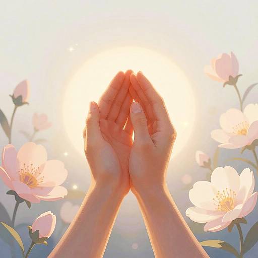 Juntos Unity Hands with Flowers