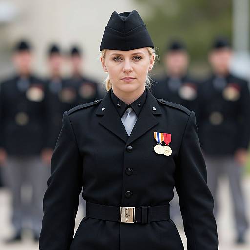 Realistic Female Military Uniform Portrait