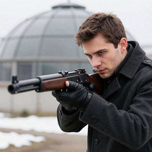 Intrepid Marksman in a Winter Landscape