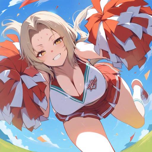 Cheerleader Tsunade in Dynamic Action