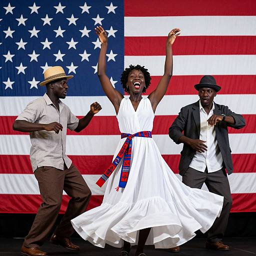 African American Celebration with Flag