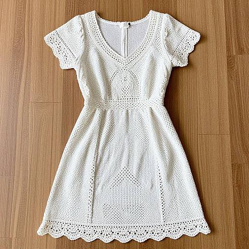 Vintage White Crochet Dress