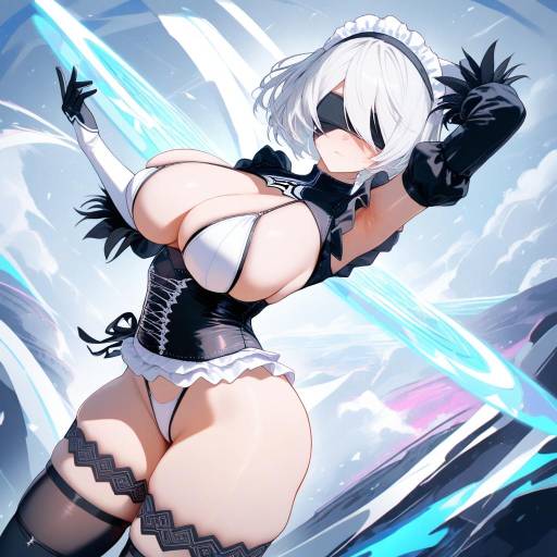 Futuristic Cowboy Maid in Surreal Dreamscape