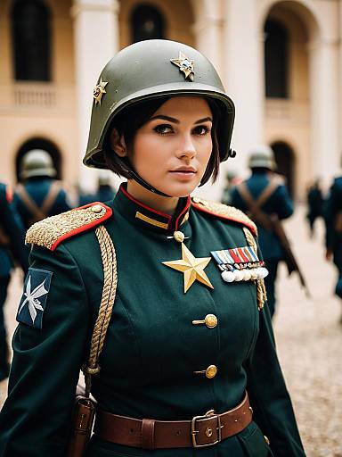 Lifestyle costume photo of Astra militarum. Cosplay clothes