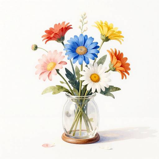 Watercolor Still Life: Mirror of Flowers