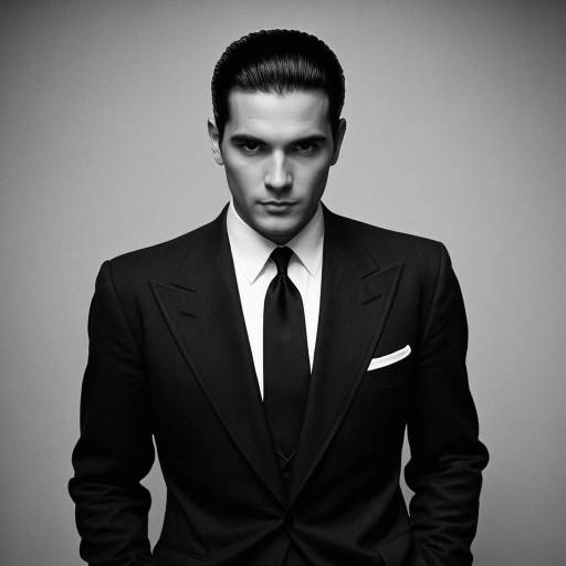 1940s Male Movie Character in Dark Suit