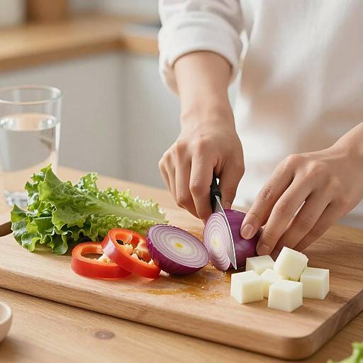 Vibrant Cooking Scene with Fresh Vegetables