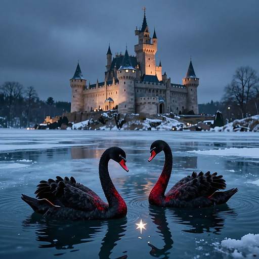 Mystical Castle by Frozen Lake