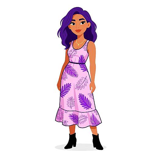 Boho Chic Woman in Floral Dress