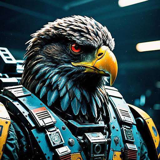 Cinematic Mech Eagle Pilot in Vibrant Detail