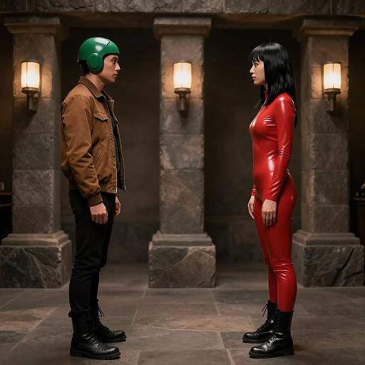 Dramatic Encounter in a Stone Room