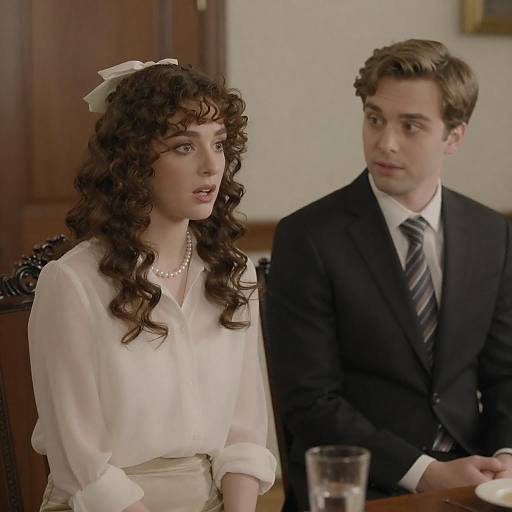 Two People Seated Indoors in Formal Attire