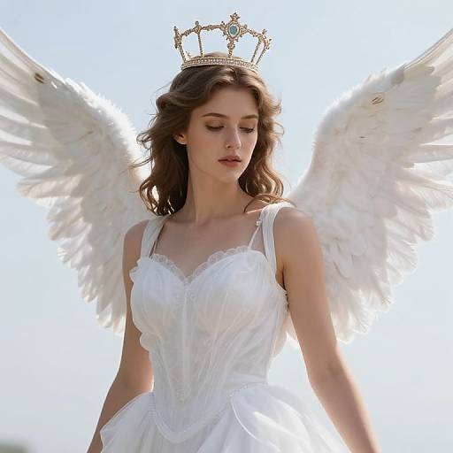 Majestic Female Angel with Crown