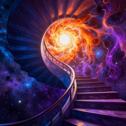 Cosmic Spiral Staircase to Sunburst