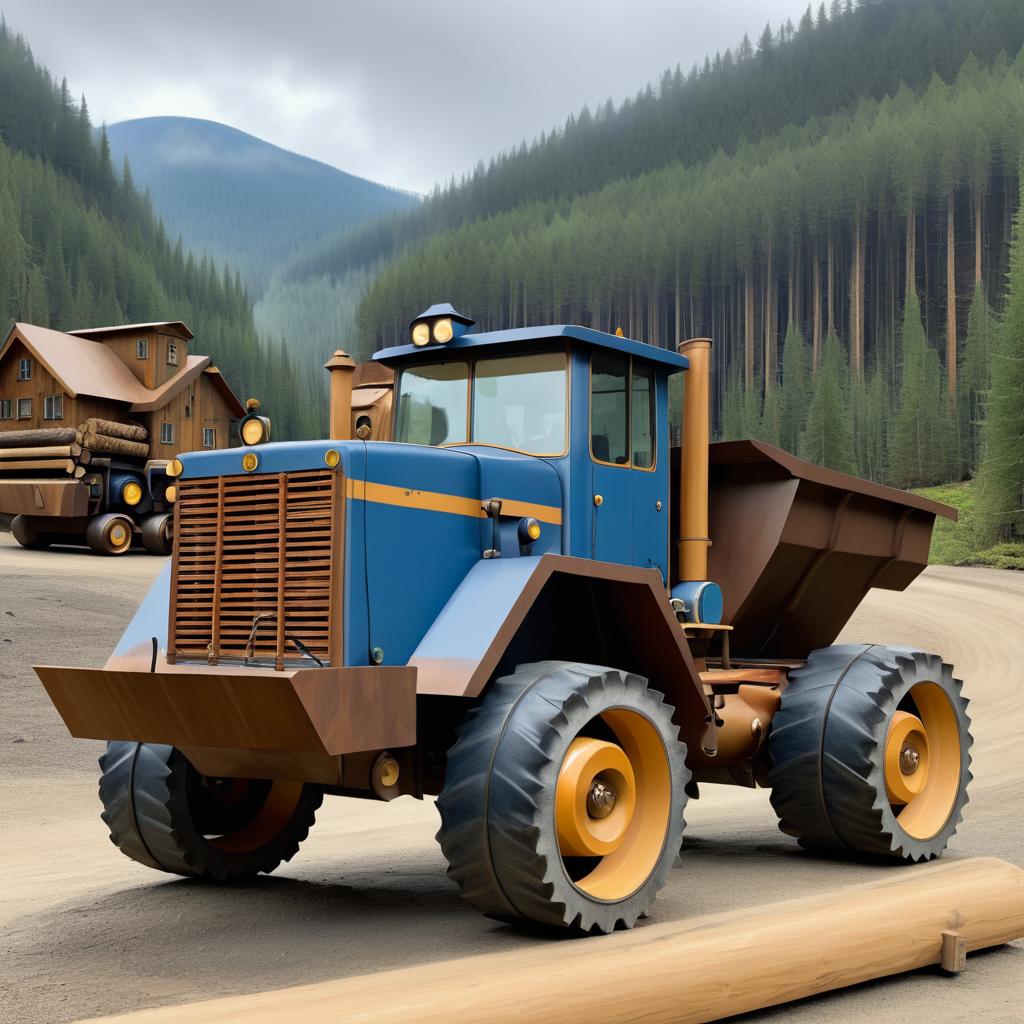 Vigilant Anthropomorphic Road Grader in Nature