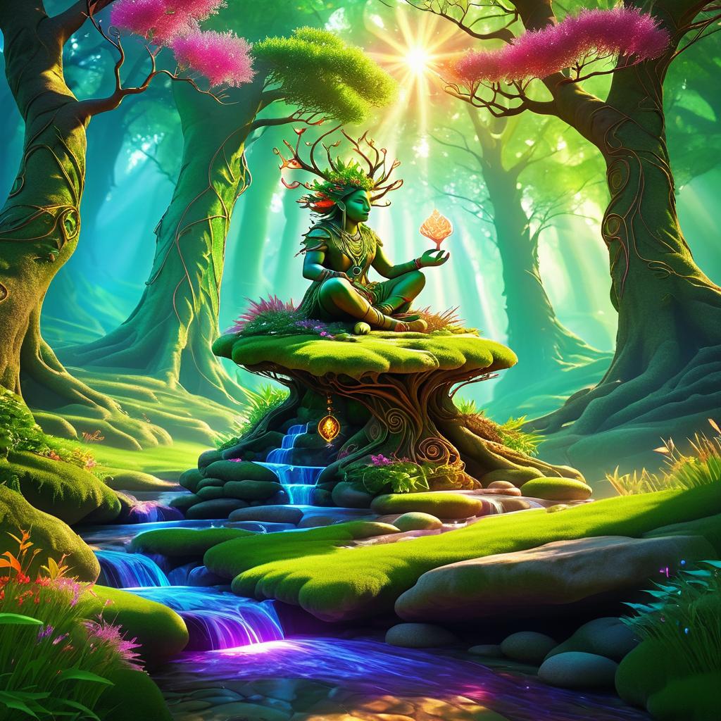 Mystical Goblin Shaman in Enchanted Meadow