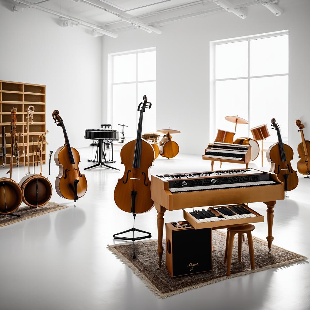 Musical Instruments in a Serene Space