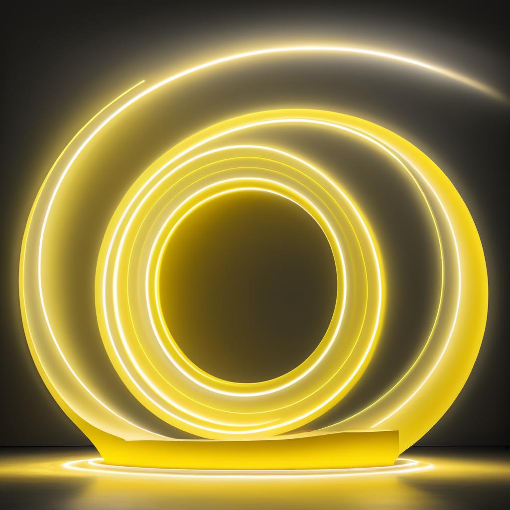 Whimsical Yellow Spiral Light Painting