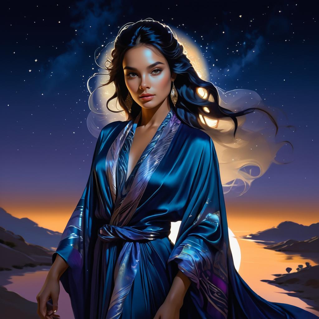 Celestial Twilight Portrait of Ethereal Beauty