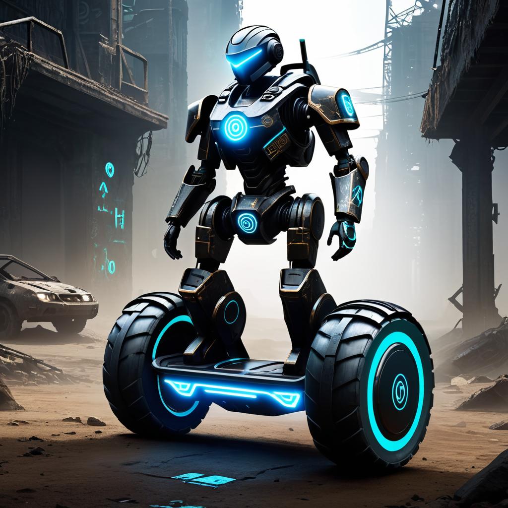 Cybernetic Segway in a Wasteland