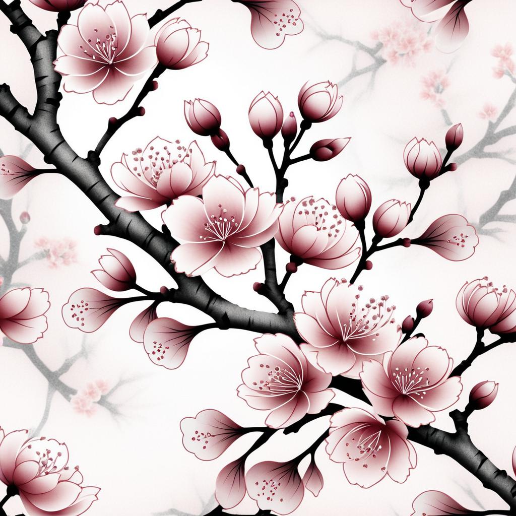 Elegant Cherry Blossom Tattoo Design