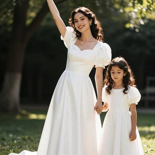 Joyful Moment: Bride and Young Girl