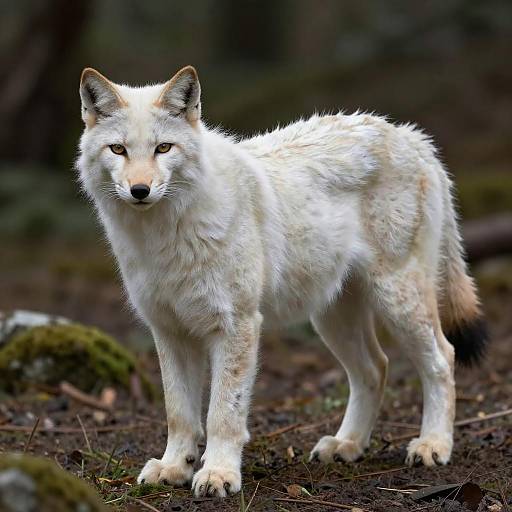 Photorealistic Anthro Pearlescent White Lynx