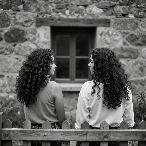 High-Contrast Gritty Portrait of Two Women