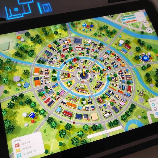 Futuristic Colorful City Map UI