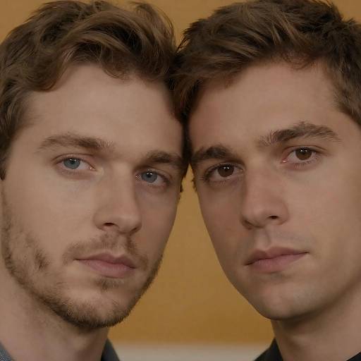 Close-up Portrait of Two Men with Intense Expressions