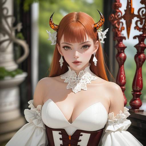 Elegant Girl in a White Dress