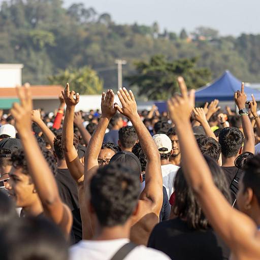 Energetic Outdoor Crowd on a Hillside