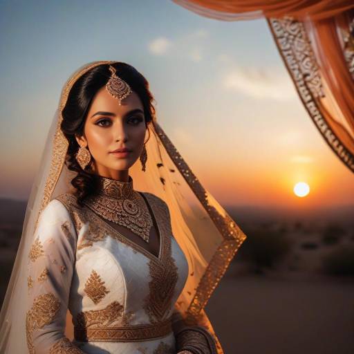 Traditional Indian Bride at Sunset