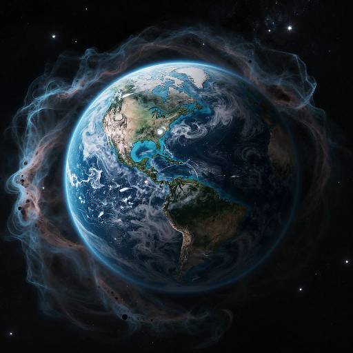 Matte Painting of Marble Water Planet