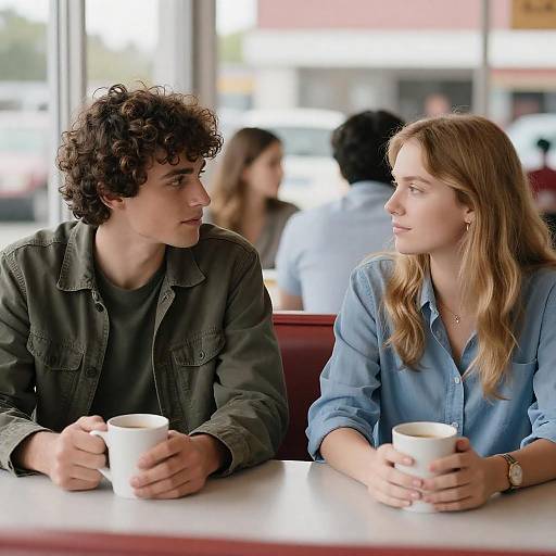 Candid Diner Photo of Two Friends