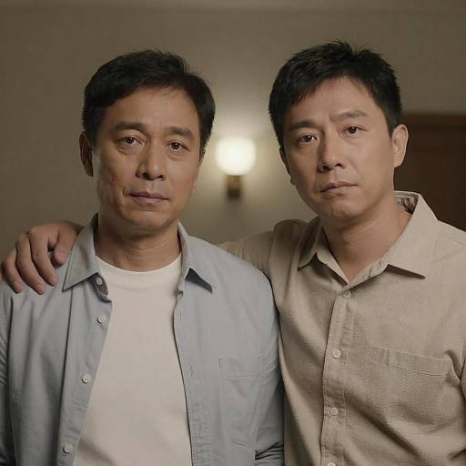 Intimate Portrait of Two Serious Friends