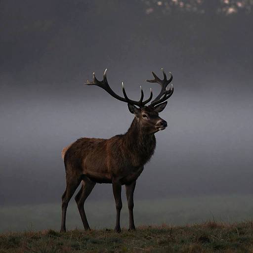 Elegant Red Deer Silhouette at Dawn