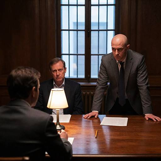 Three Men in a Dimly Lit Room